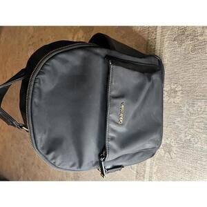 Calvin Klein Black Nylon Backpack with Gold Accents